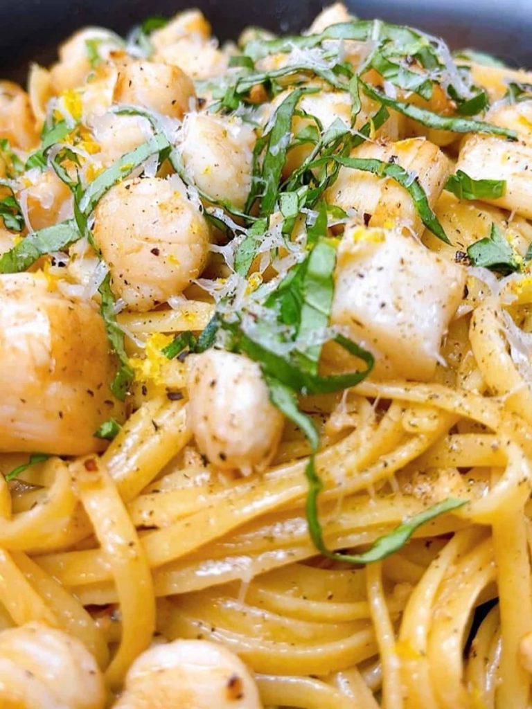 Bay Scallops and Linguine