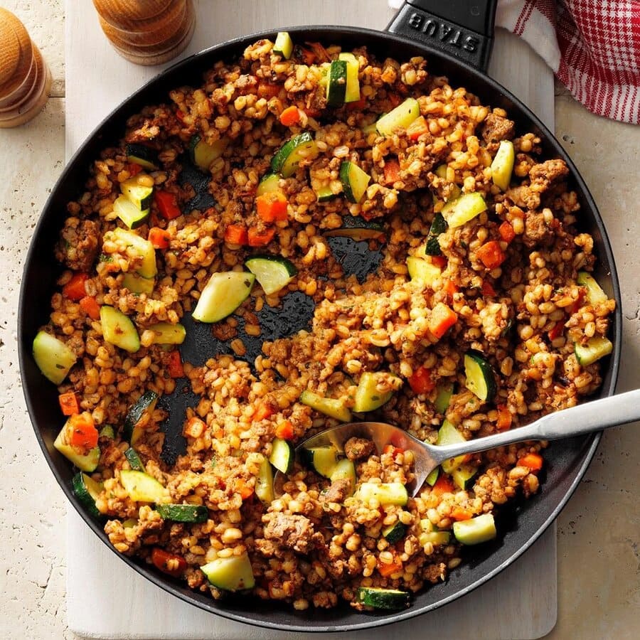 Beef Barley Skillet