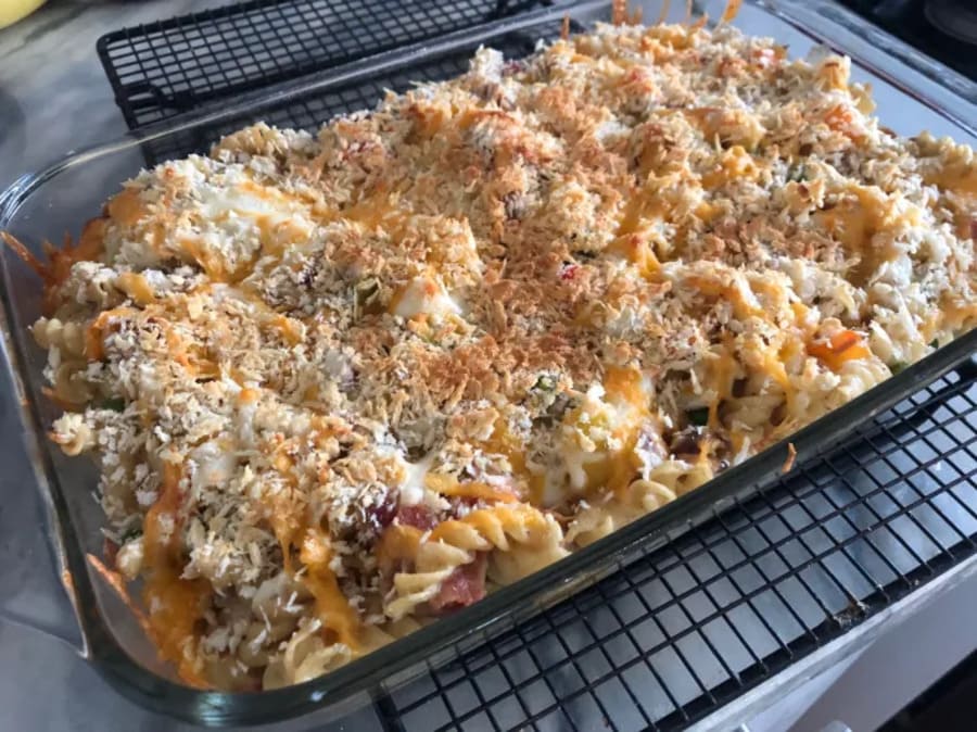 Cajun Bacon Tuna Pasta Bake