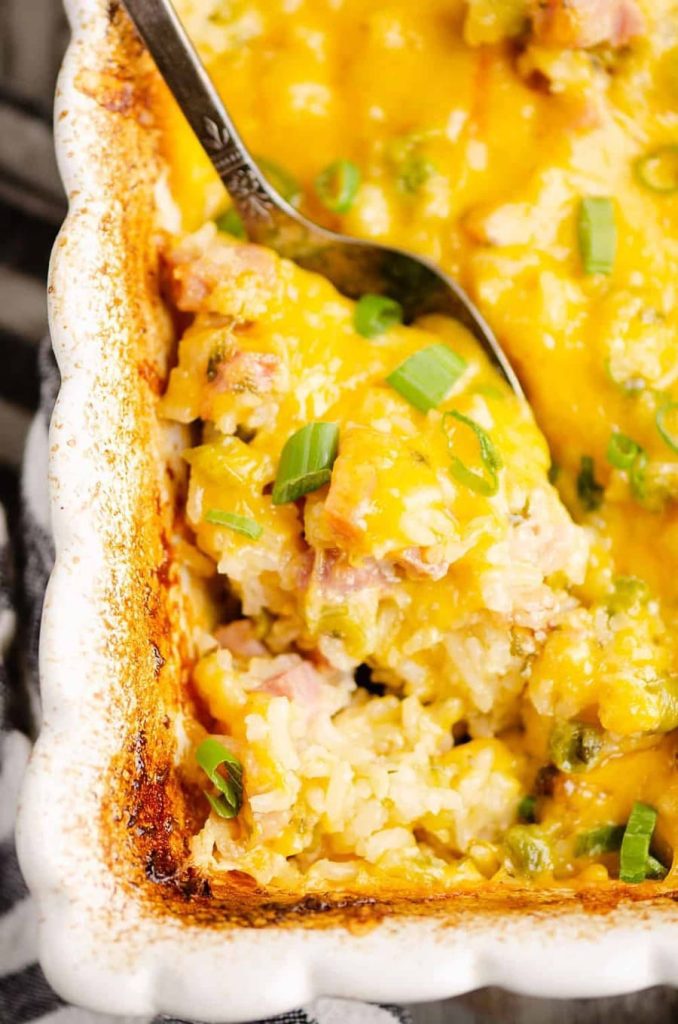 Cheesy Ham & Rice Casserole