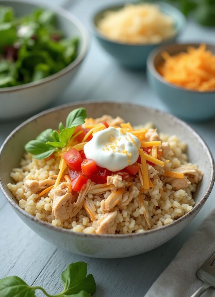 Chicken Burrito Bowls with Quinoa and Roasted Vegetables