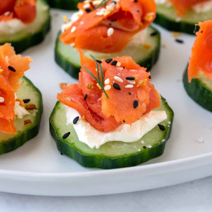 Everything-Cucumber Smoked Salmon Bites