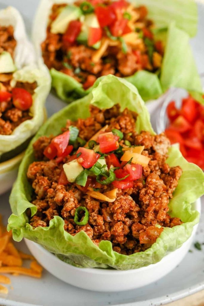 Ground Beef Tacos with Lettuce Wraps