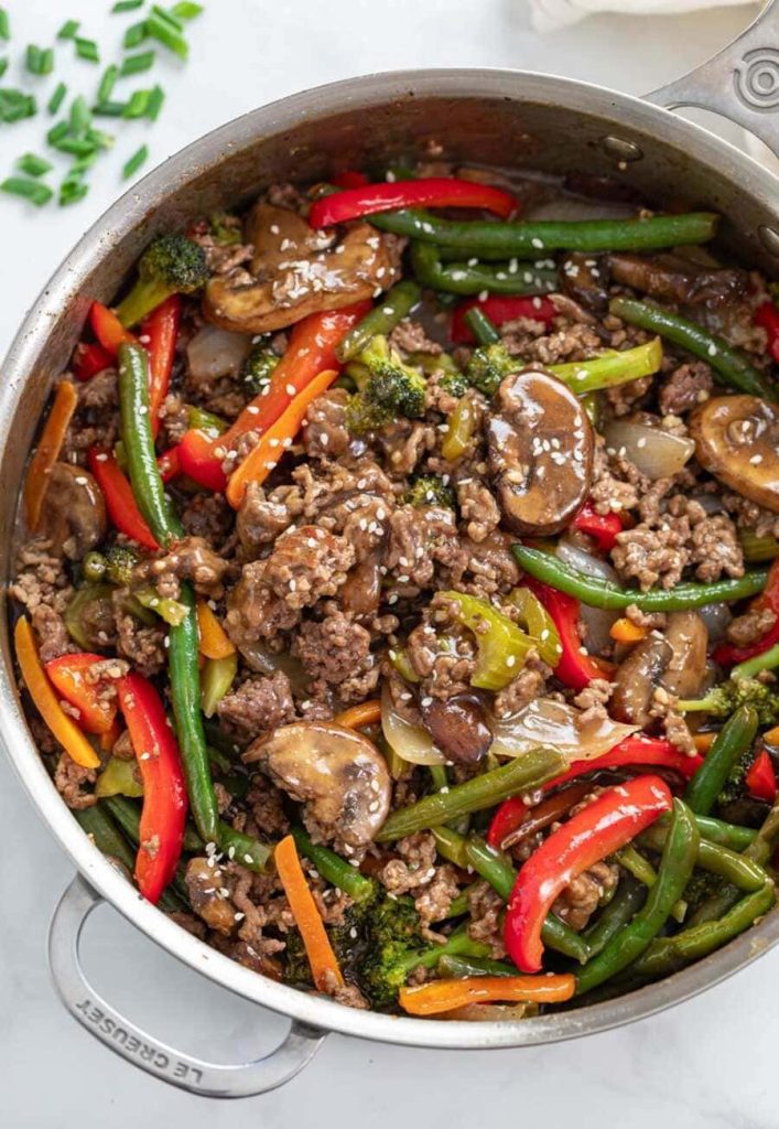 Ground Beef and Vegetable Stir-Fry