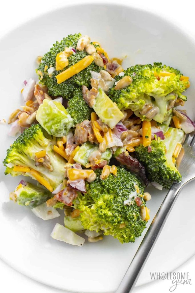 Keto Broccoli Salad with Bacon and Cheese