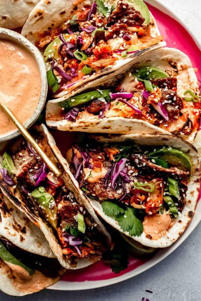 Korean-Style Breakfast Tacos with Kimchi and Bulgogi Beef