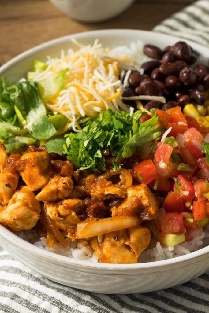 Meal Prep Southwest Chicken Burrito Bowls