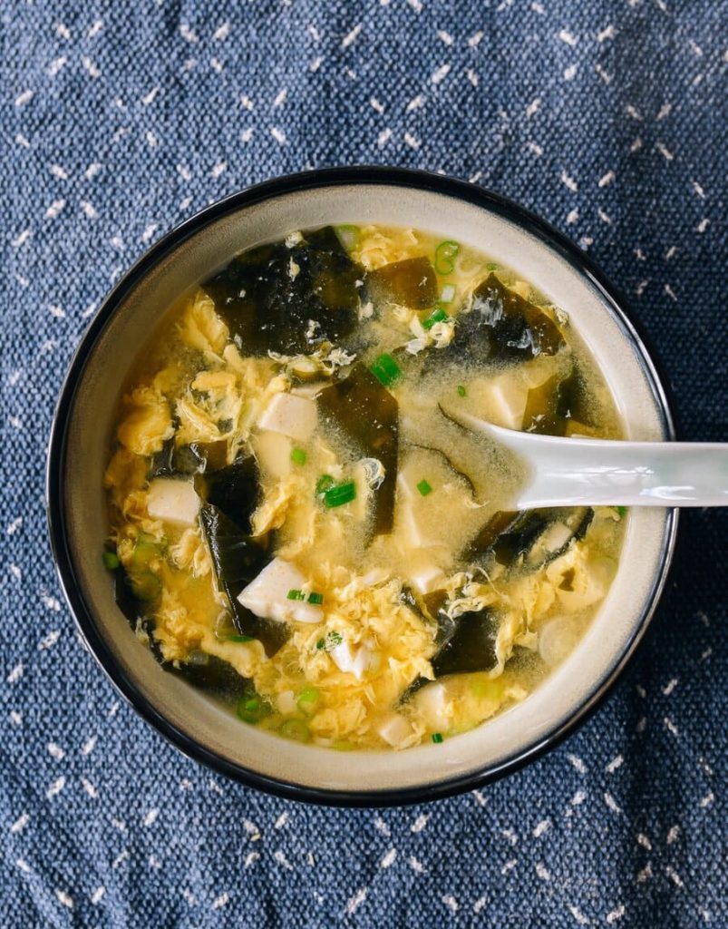 Miso Soup with Chicken Broth and Eggs