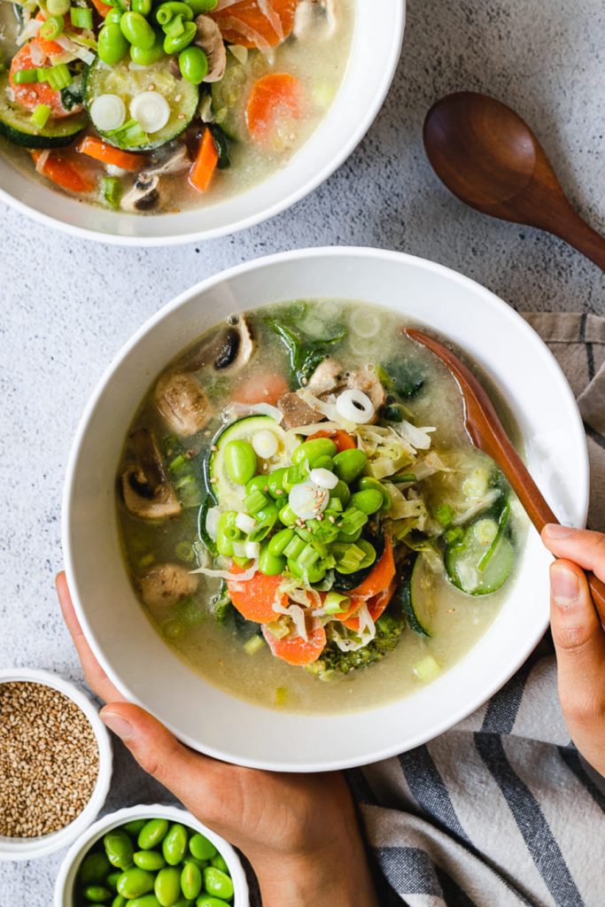 Nutty Miso Soup with Sesame Oil