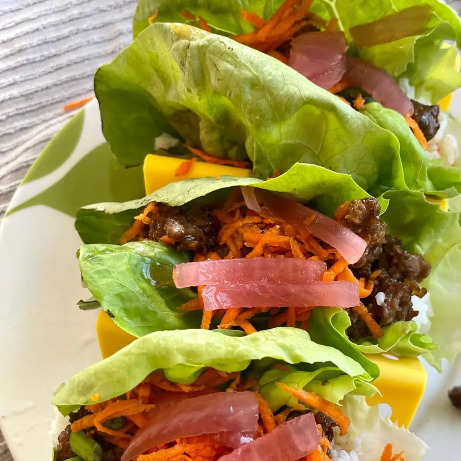 Orange Beef Lettuce Wraps