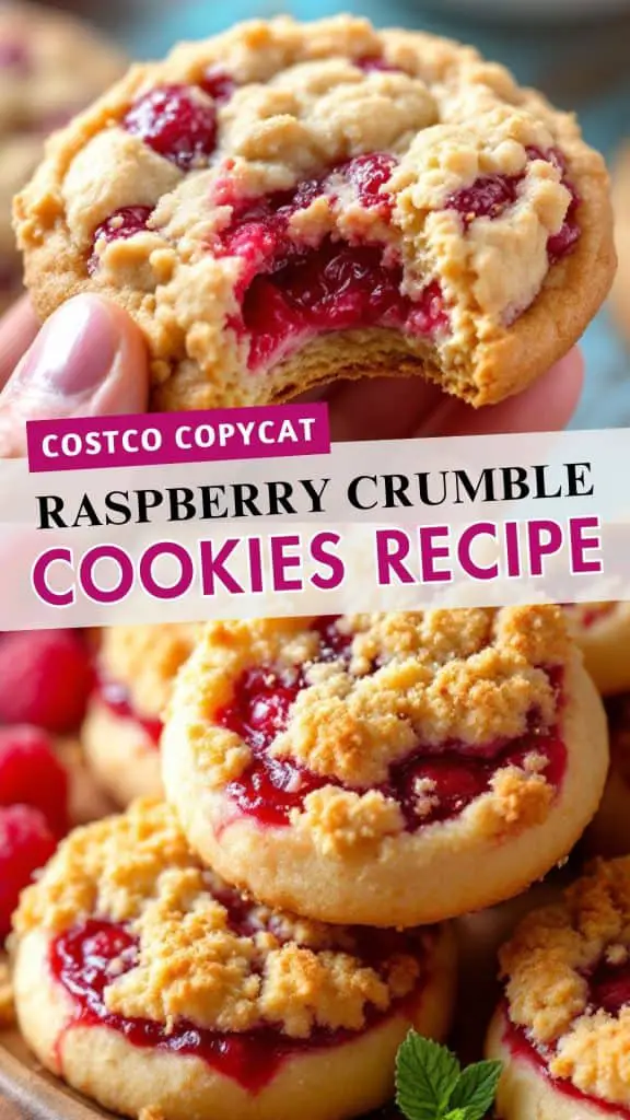 Raspberry Crumble Cookies Recipe Delicious Costco-Style Treats