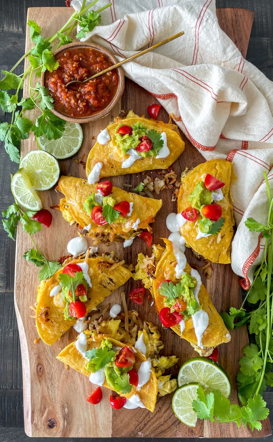 Sausage, Egg, and Hash Brown Tacos