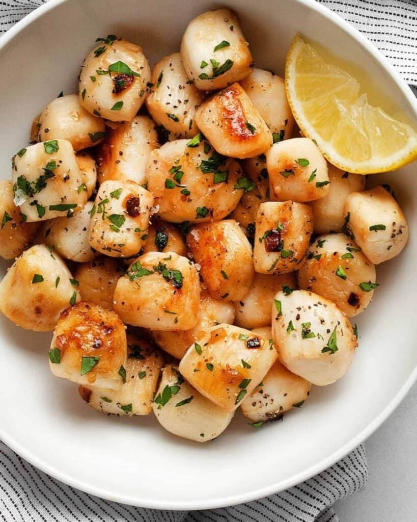 Simple Sautéed Bay Scallops with Shallots & Lemon