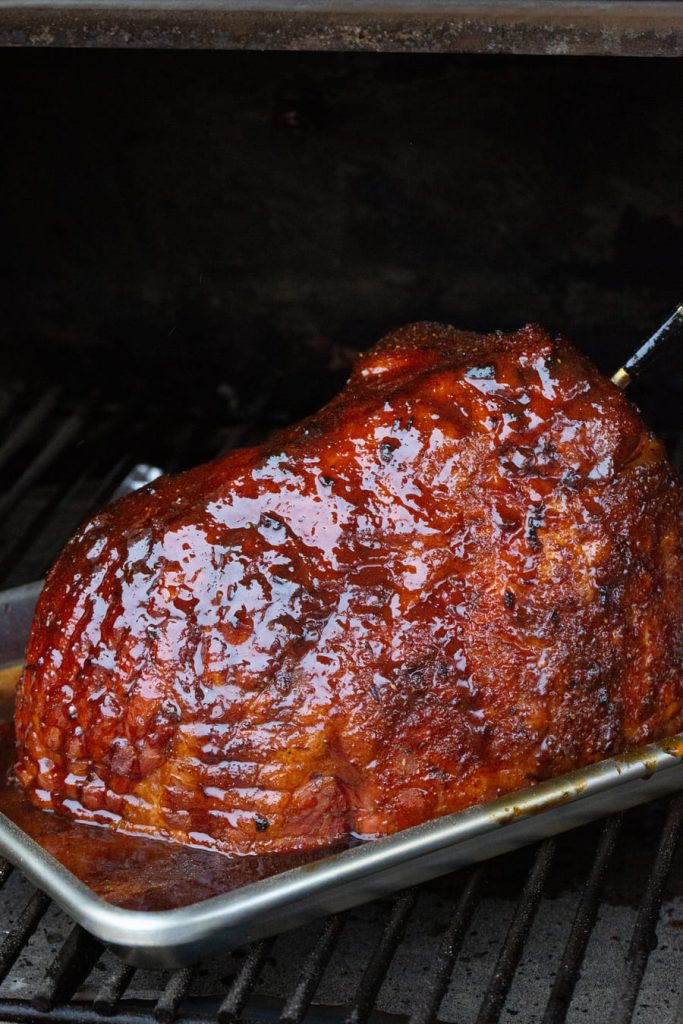 Smoked Ham with Cherry Wood and BBQ Rub