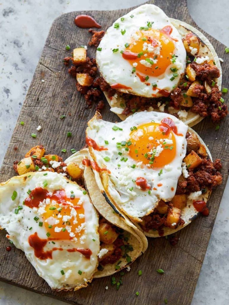 Spicy Chorizo and Egg Tacos