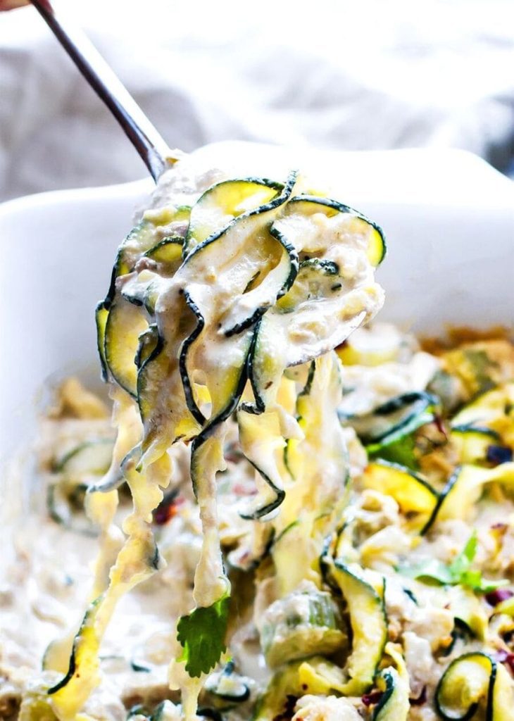 Tuna Green Chili Zoodle Casserole