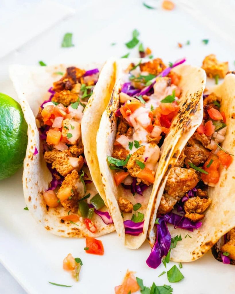 Vegan Breakfast Tacos with Tofu and Salsa