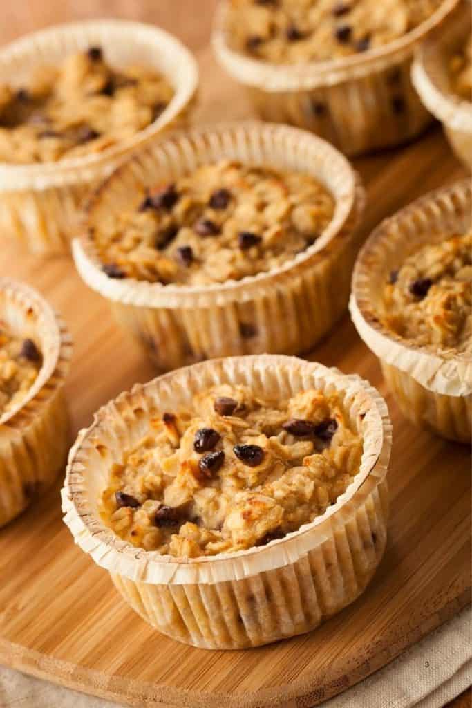 Banana And Chocolate Chip Baked Oatmeal Cups