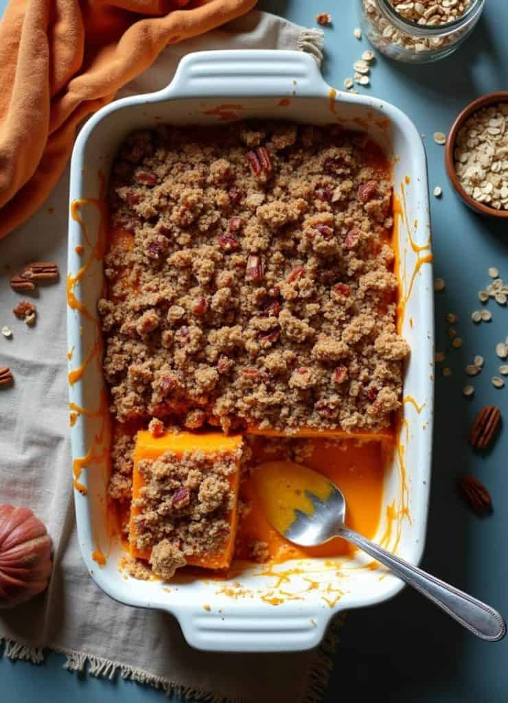 Maple Pecan Crumble Sweet Potato Casserole