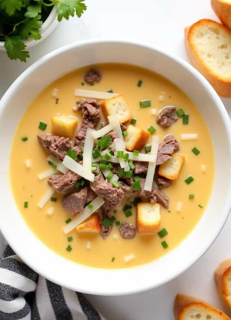 Philly Cheesesteak Soup