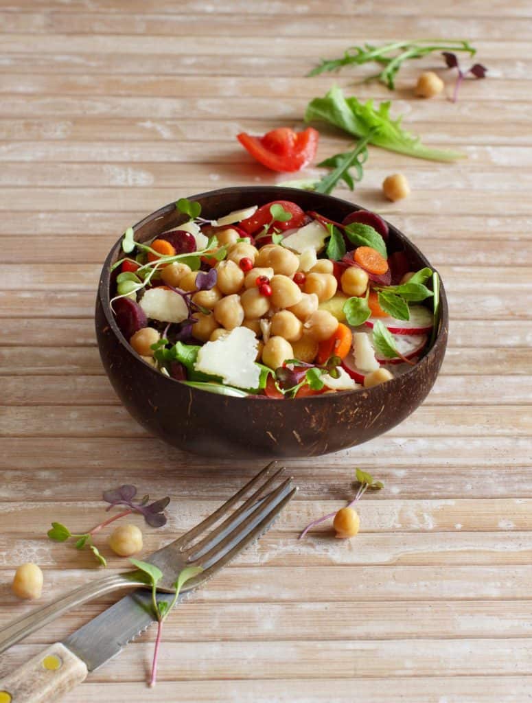 Rainbow Power Salad With Roasted Chickpeas