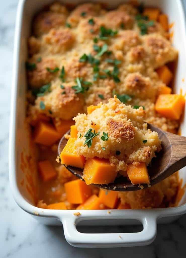 Savory Sweet Potato Casserole with Herbs and Parmesan