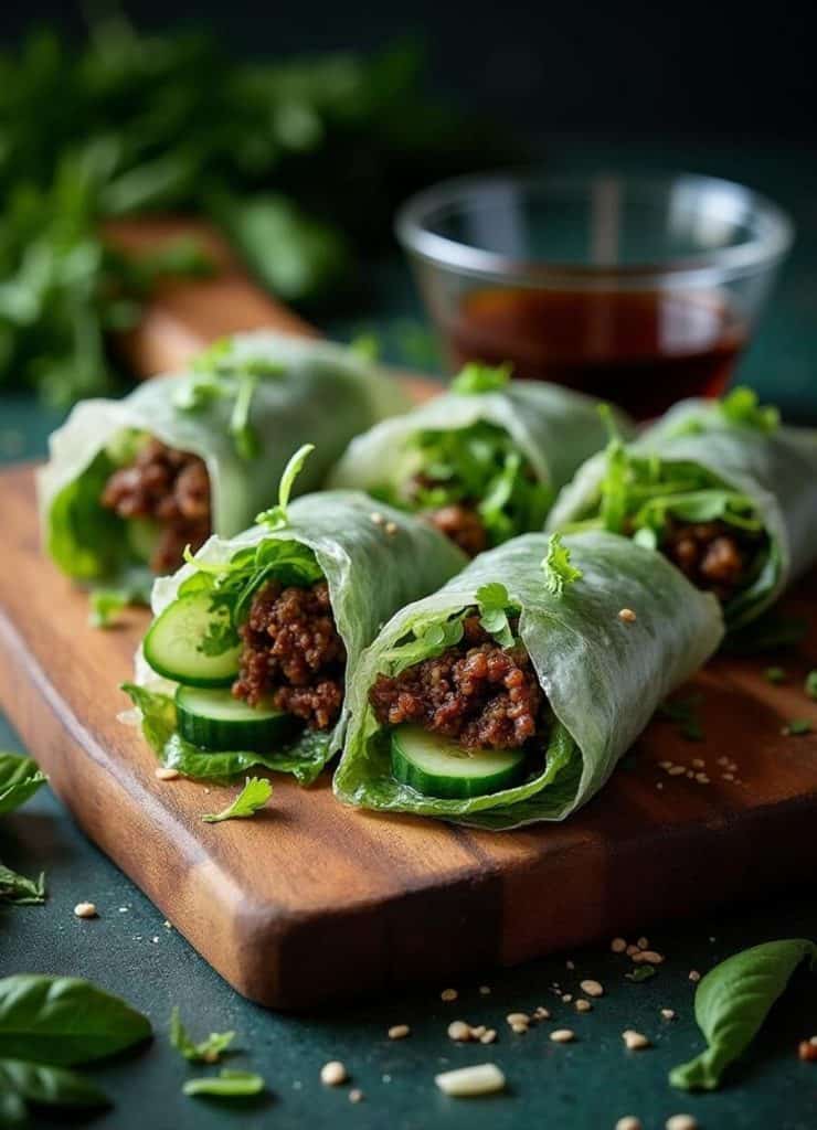 20 Minute Thai Basil Beef Rolls Quick and Delicious