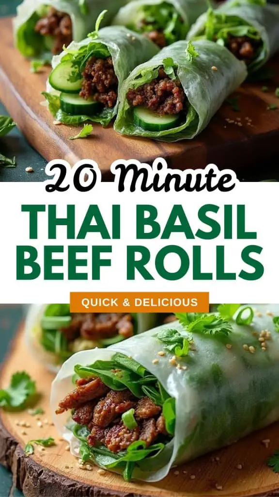 20 Minute Thai Basil Beef Rolls Quick and Delicious