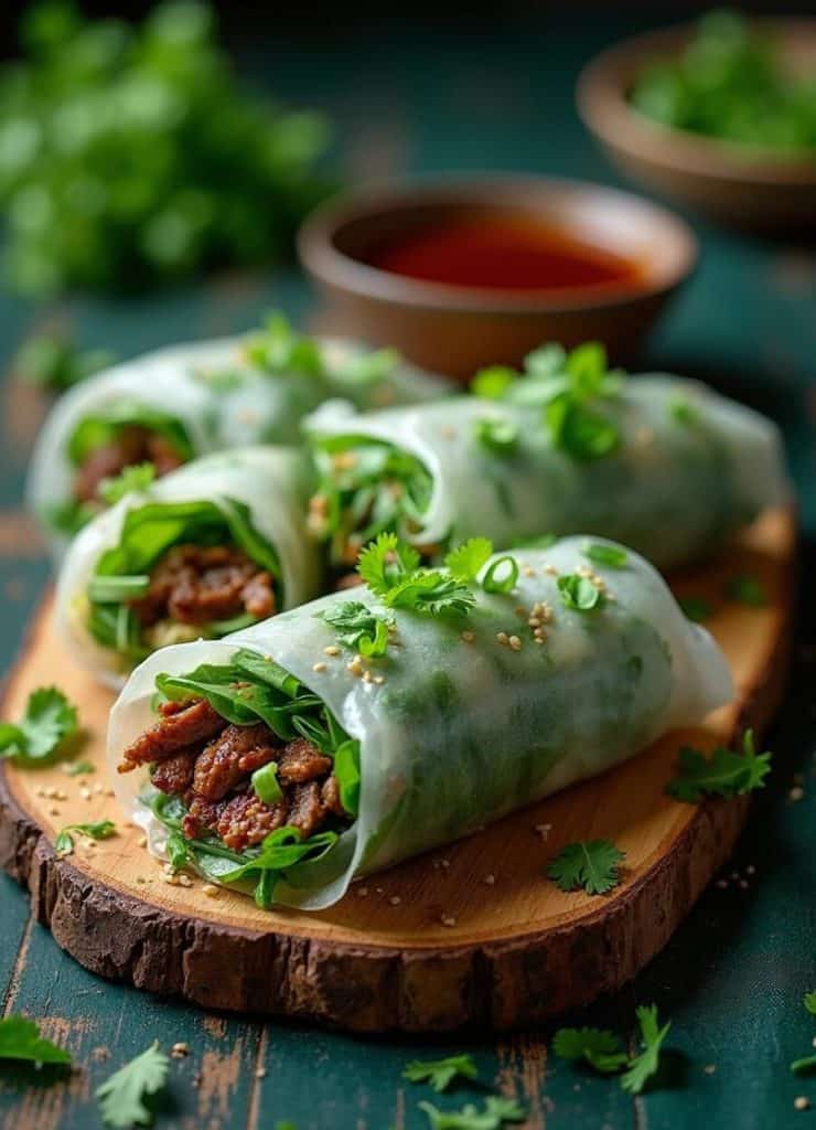 20 Minute Thai Basil Beef Rolls Quick and Delicious