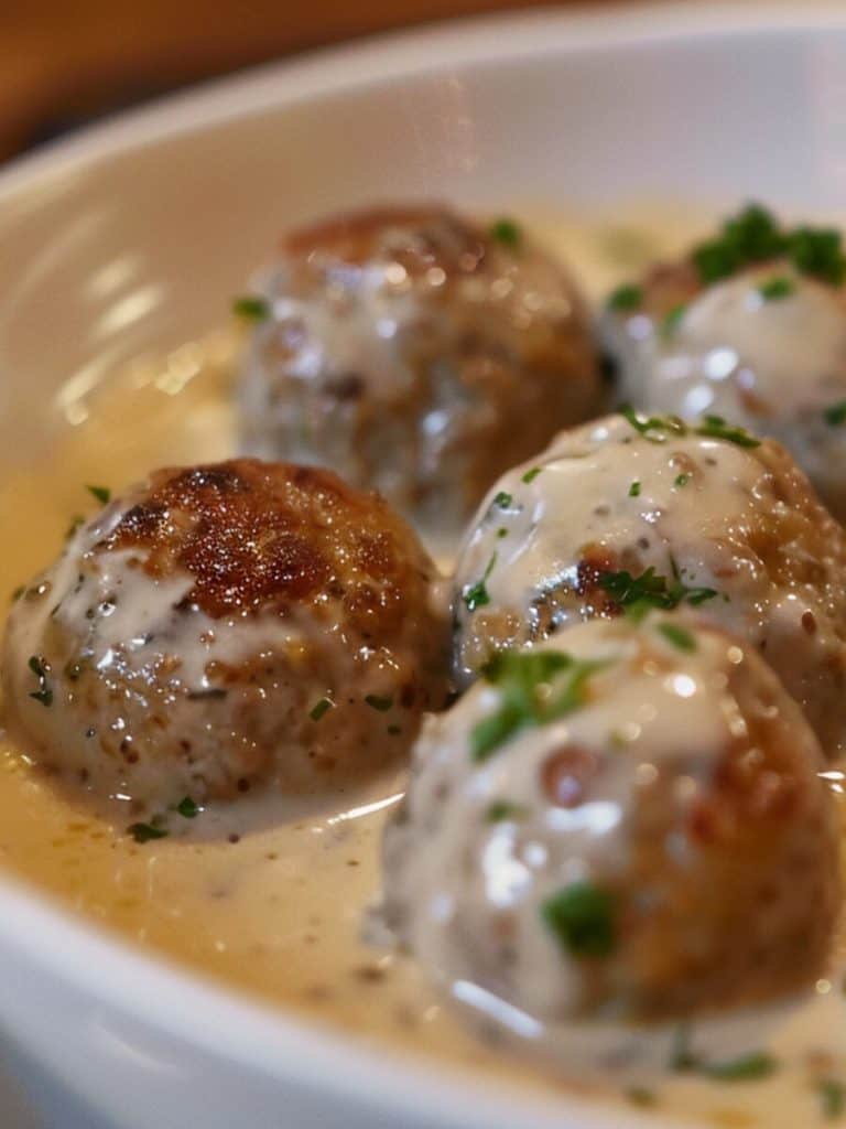 Baked Meatballs with Honey and Mustard Glaze