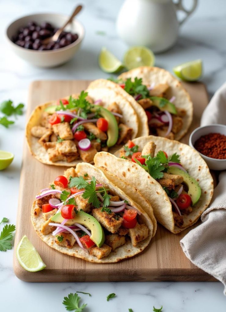 Chile Lime Chicken and Vegetables Tacos