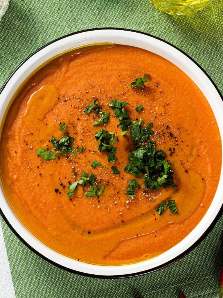 High Protein Tomato Soup with Cottage Cheese