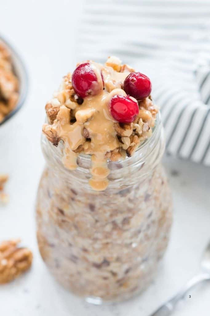 PB and J Overnight Oats