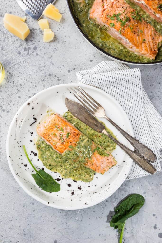 Pesto and Tomato Salmon