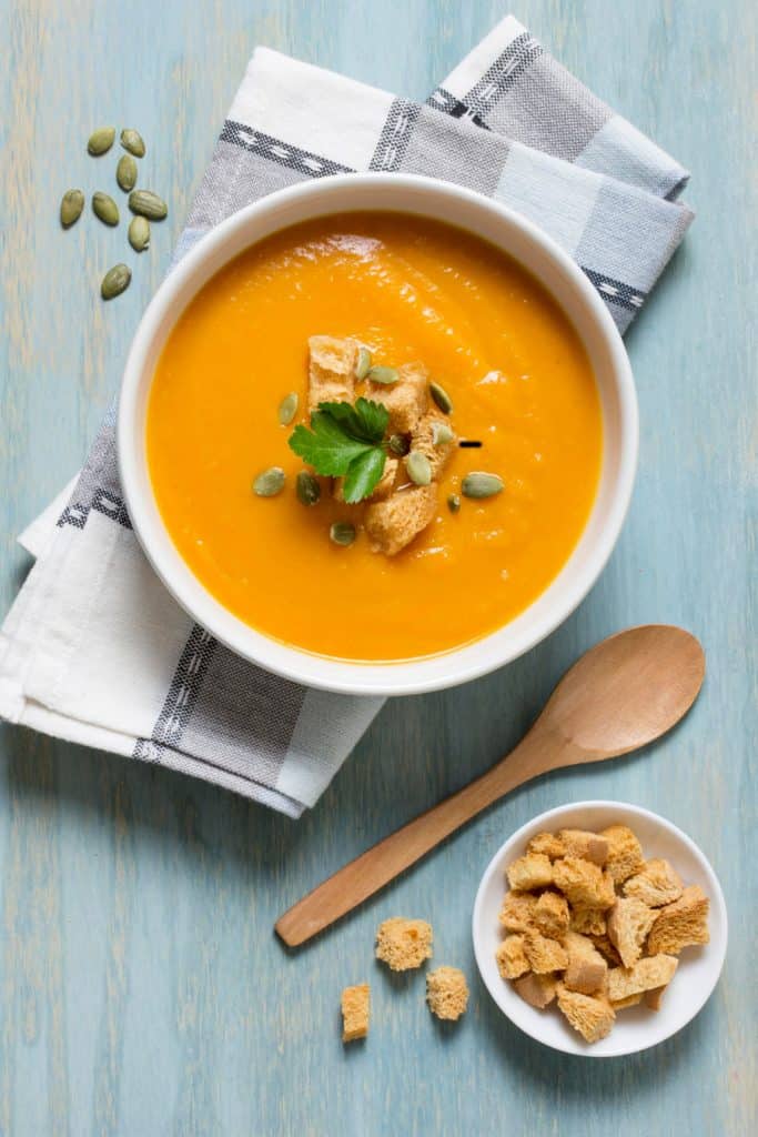 Roasted Butternut Squash and Cottage Cheese Soup