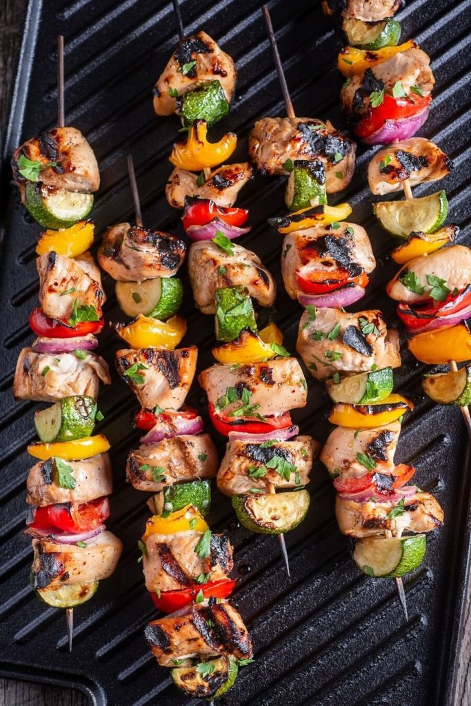 Vegetable and Chicken Kebabs