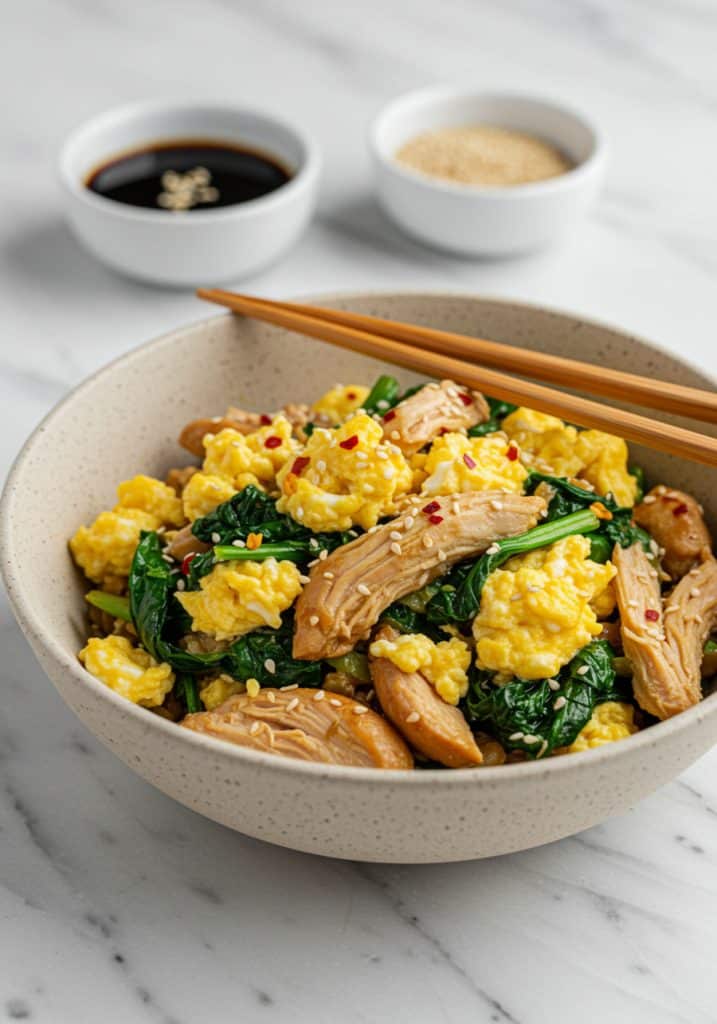 10-minute Chicken, Eggs & Greens