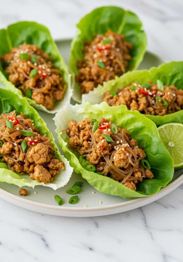 Thai Chicken & Glass Noodle Lettuce Cups