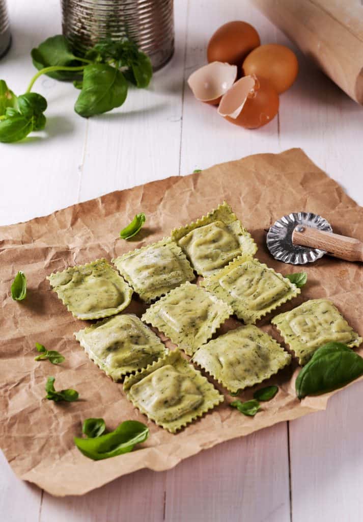 Homemade Ravioli with Fresh Ricotta and Basil Pesto