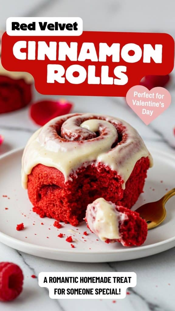 Red Velvet Valentine’s Day Cinnamon Rolls