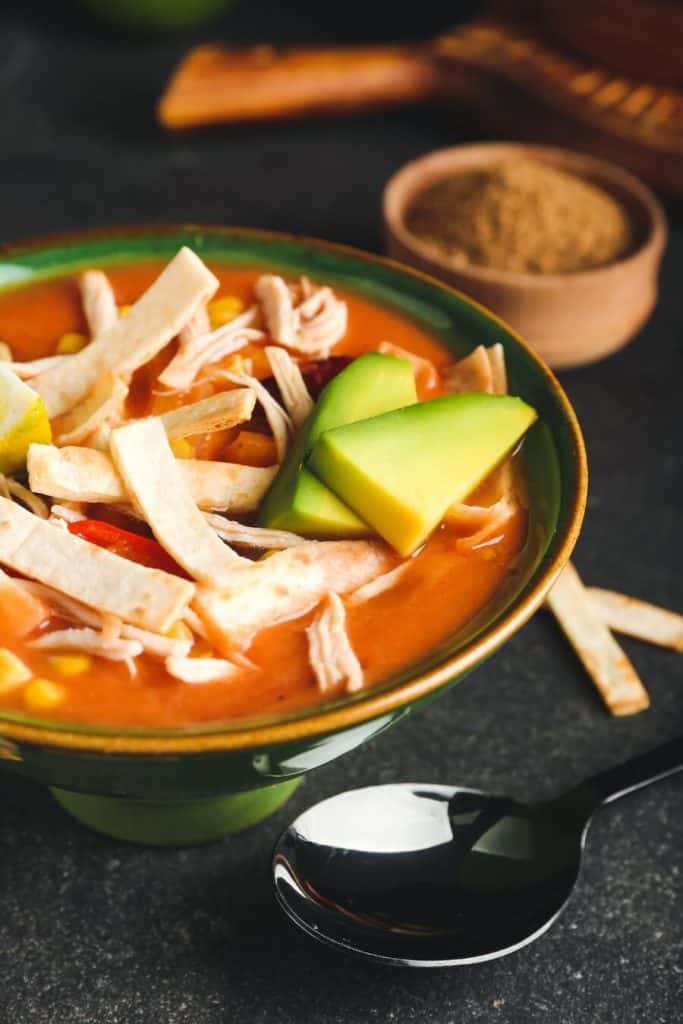 Slow-Cooked Chicken Enchilada Soup