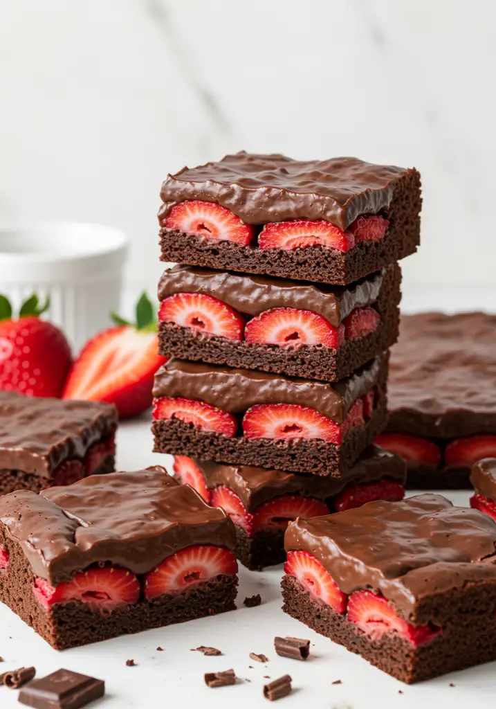 Chocolate Covered Strawberry Brownies