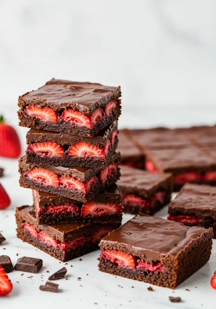 Chocolate Covered Strawberry Brownies