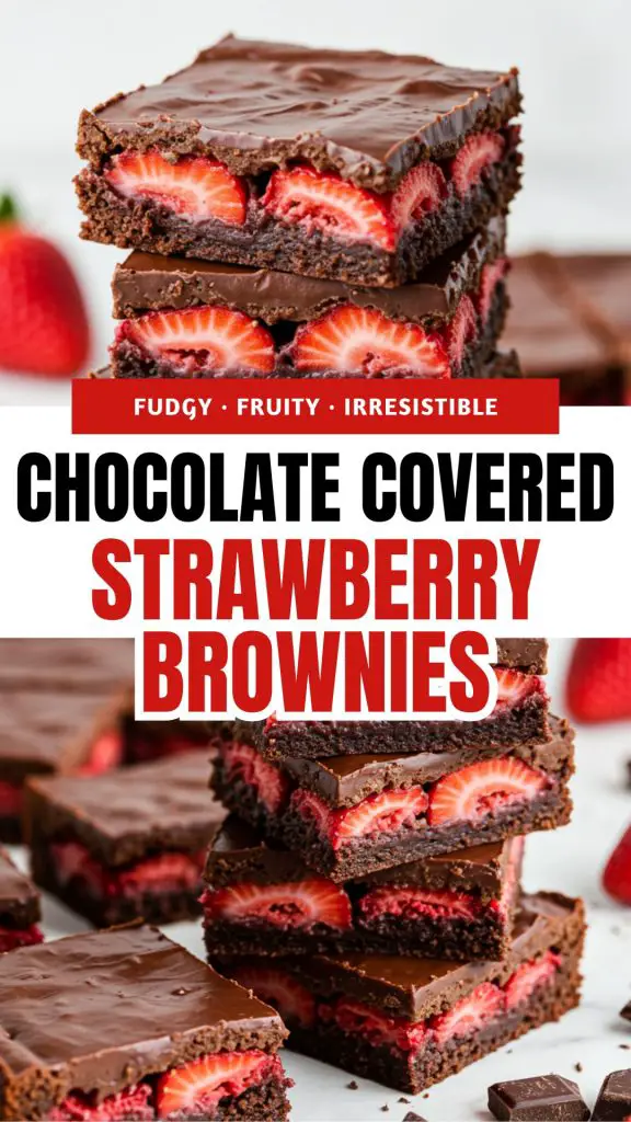 Chocolate Covered Strawberry Brownies