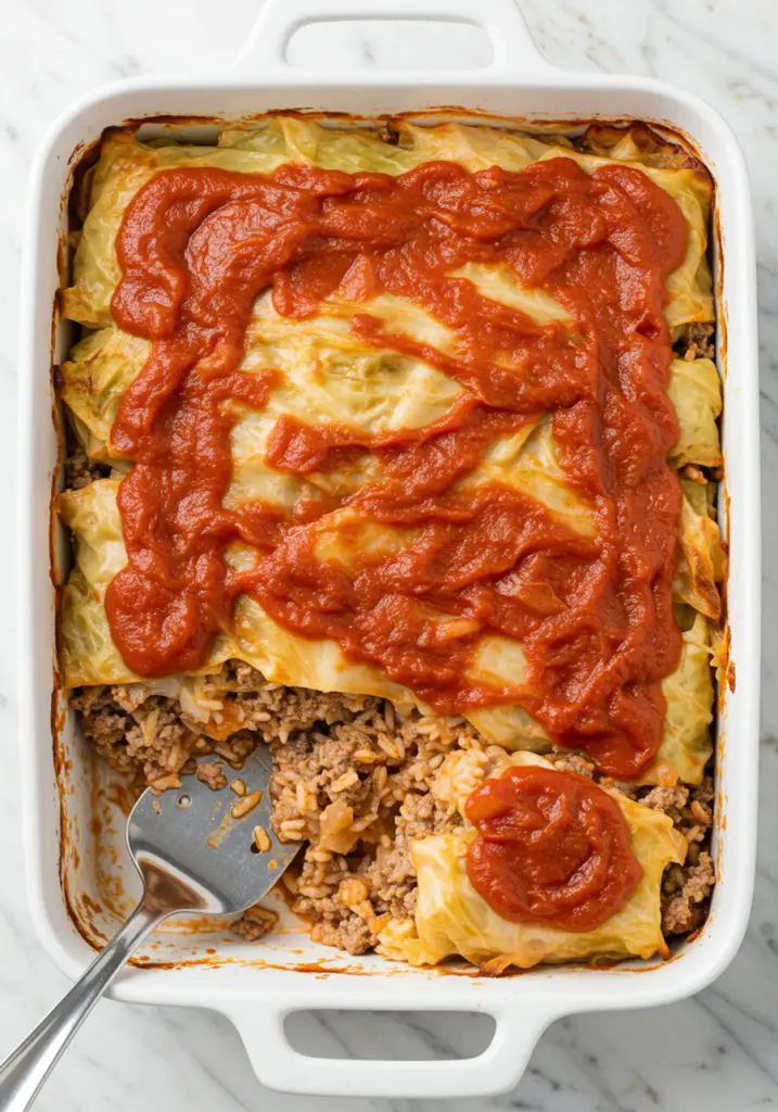 Dump-and-Bake Stuffed Cabbage Rolls Casserole